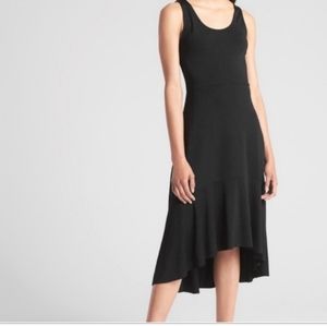 GAP Soft Peplum Hi-Low Hem Sleeveless Midi Dress